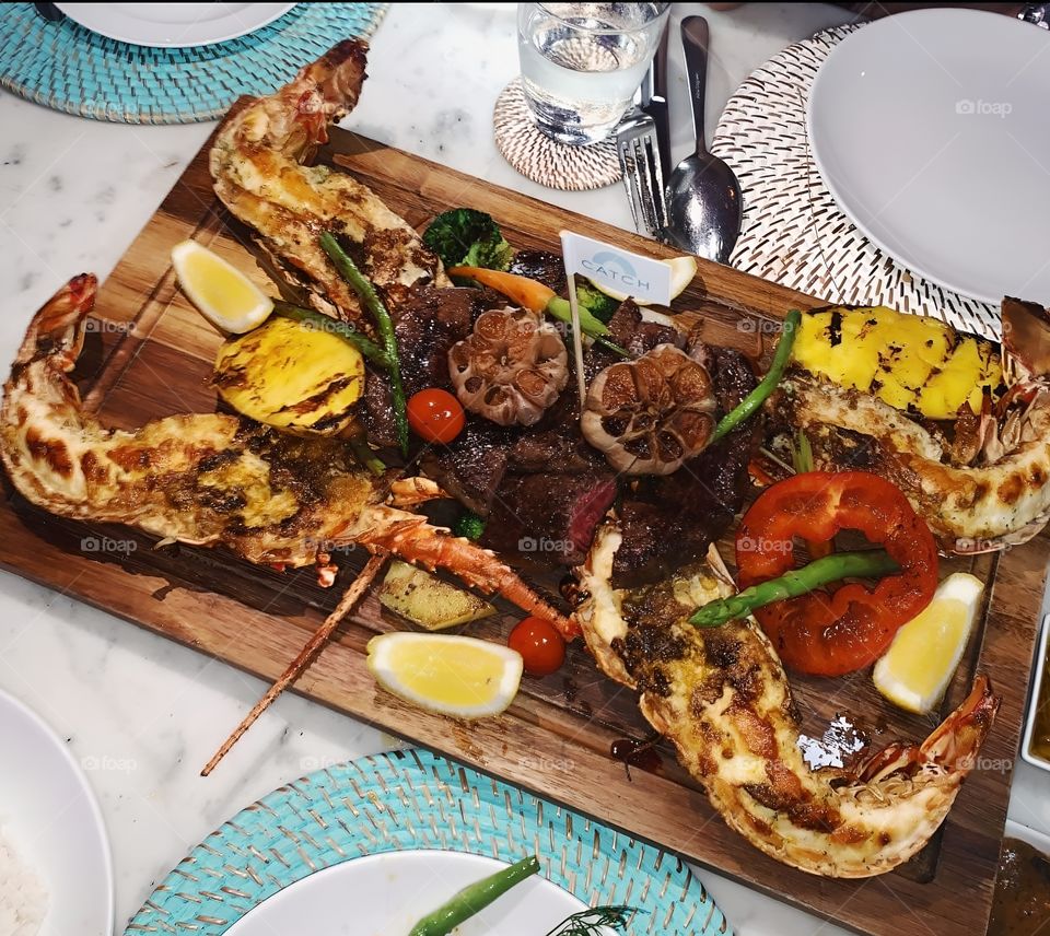 shrime steck grill with garlic