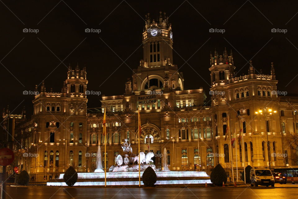 night at Madrid. look closely to the hidden message Spanish was expressing