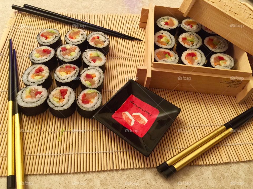 Sushi. Japanese food.  iPhone 6+