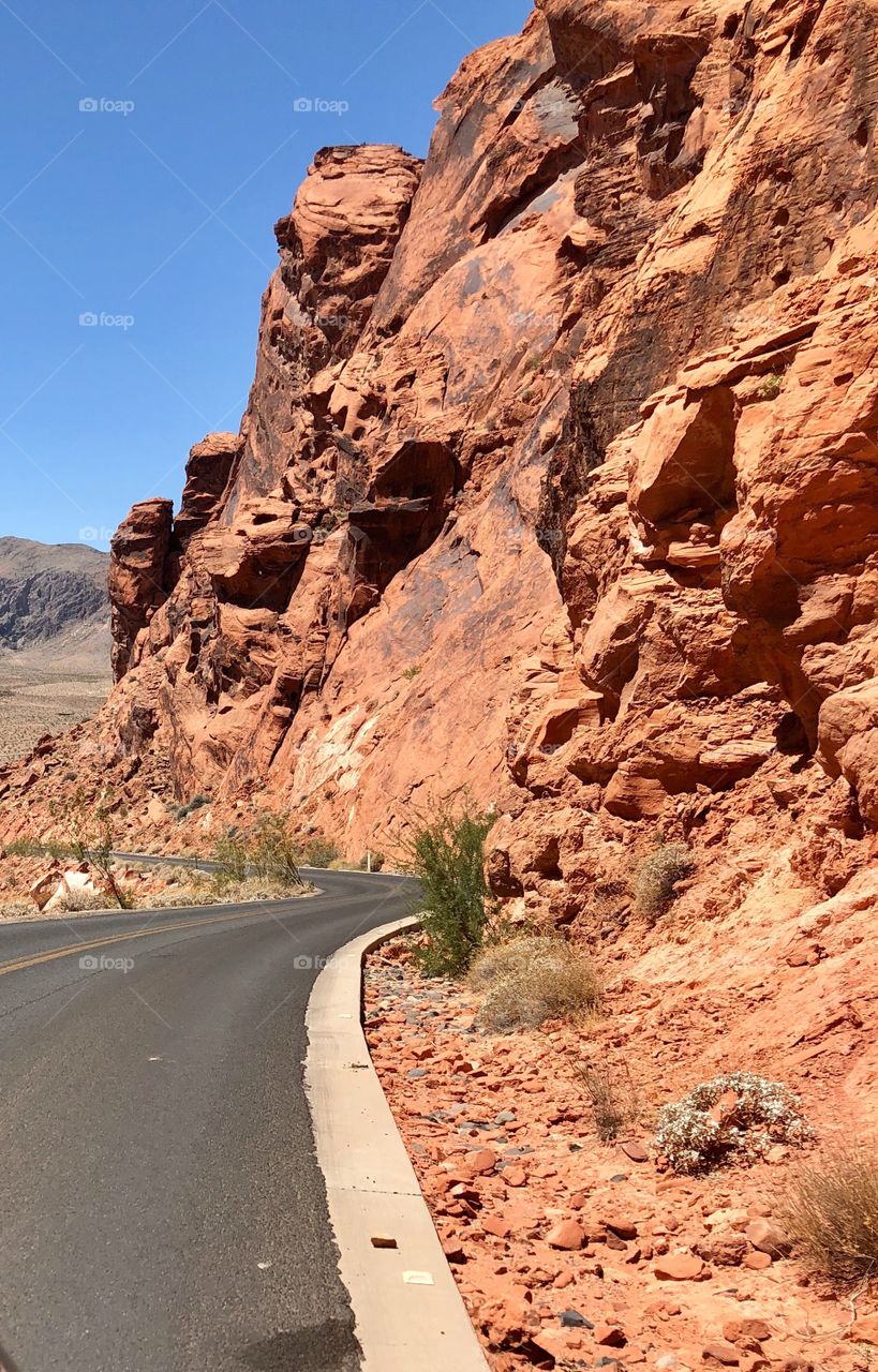 Summer drive through Nevada desert