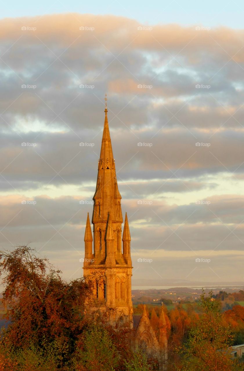 church spire on Dungannon church