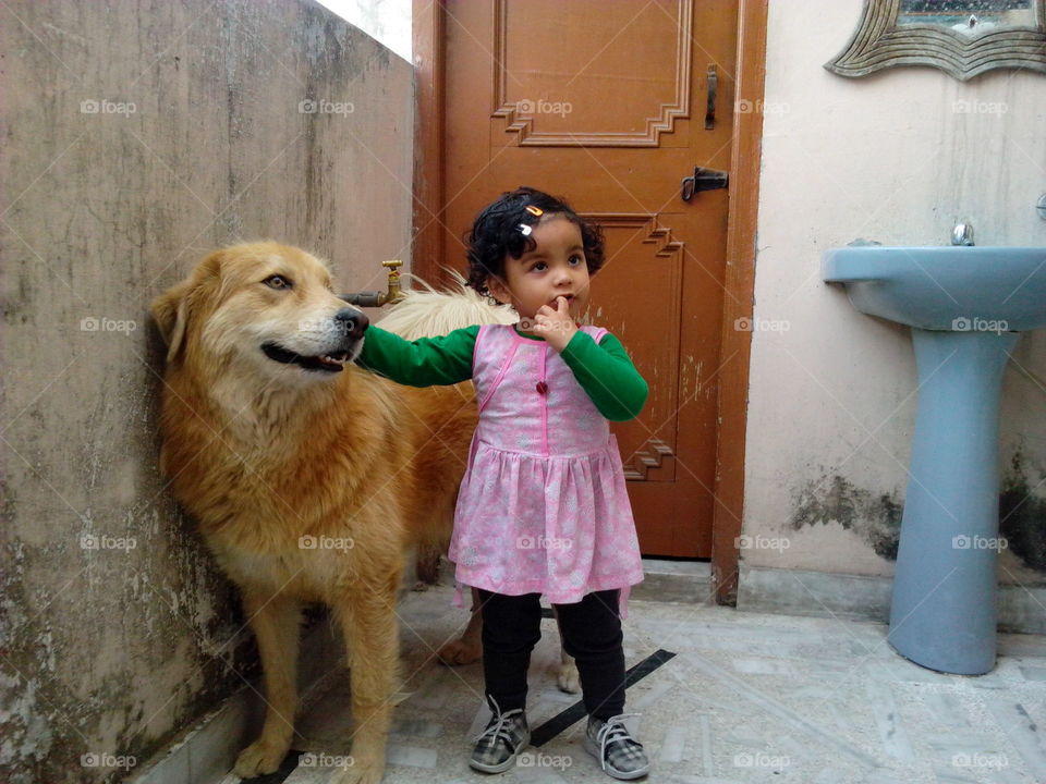 My niece with her pet Max