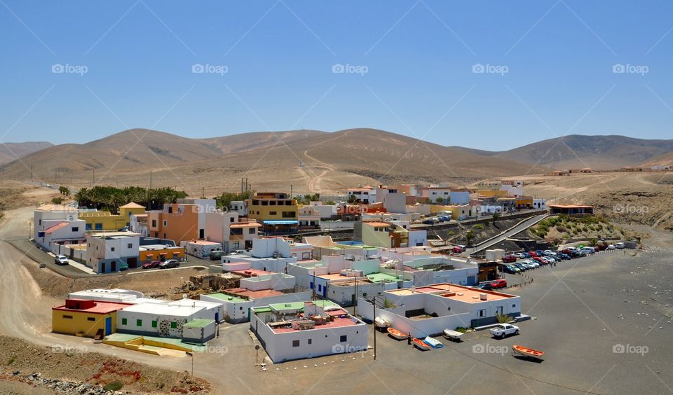 Small village on Fuerteventura canary island in Spain 