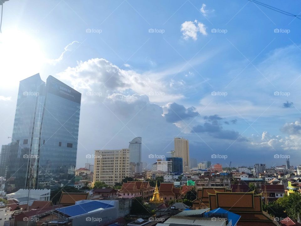 Sun Clouds Phnom Penh Cambodia