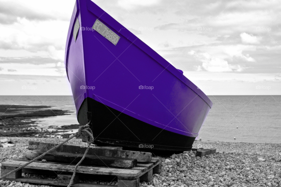 blue purple sea boat by ibphotography