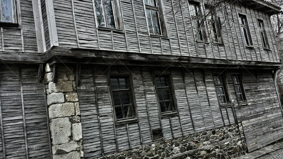 Black wooden house