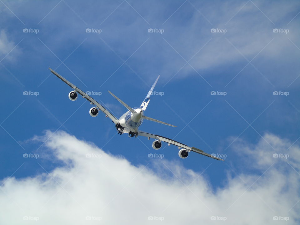 Airbus A380 banked takeoff, Farnborough Airshow 2016