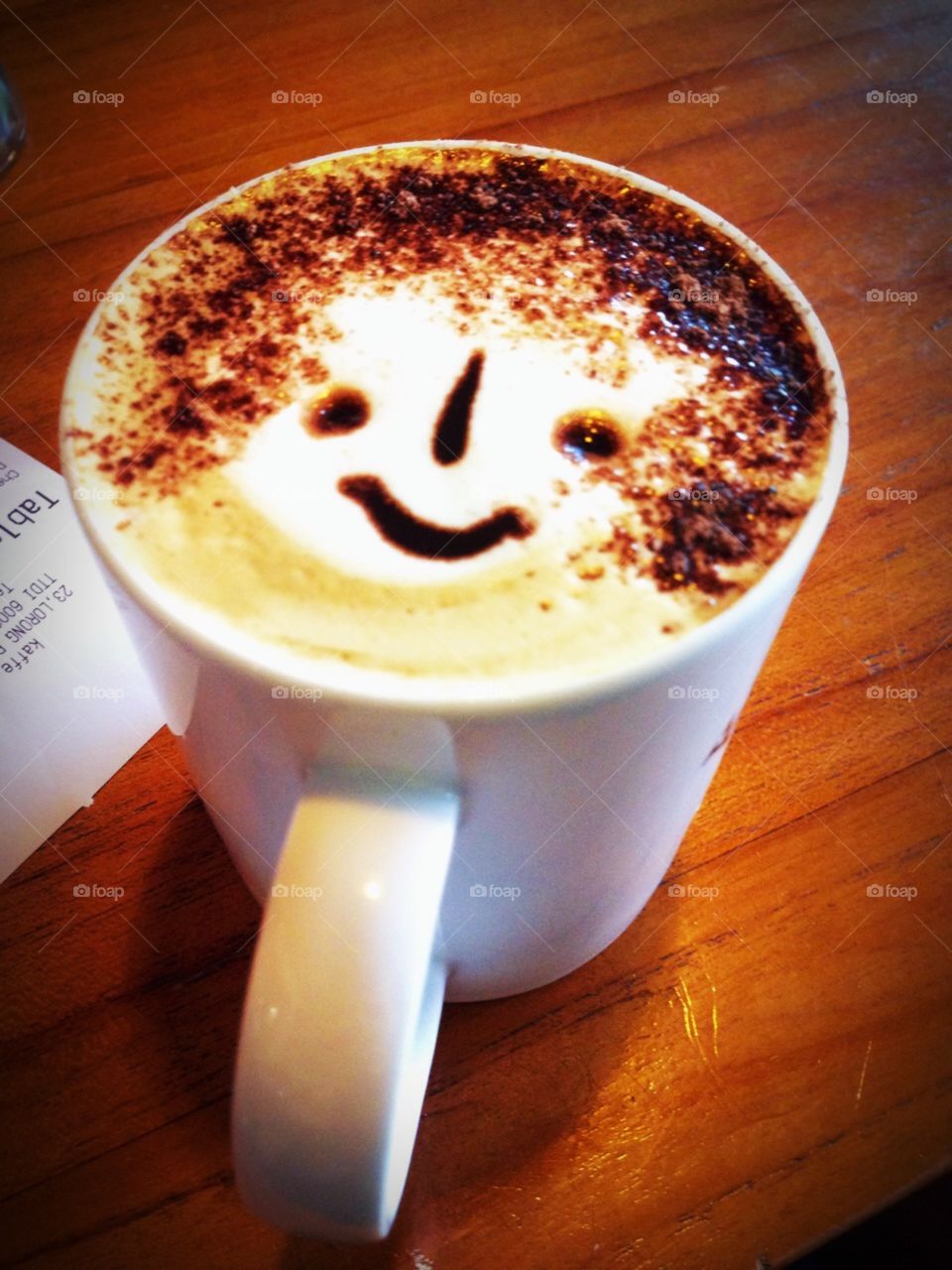 Coffee . Smiley face 
