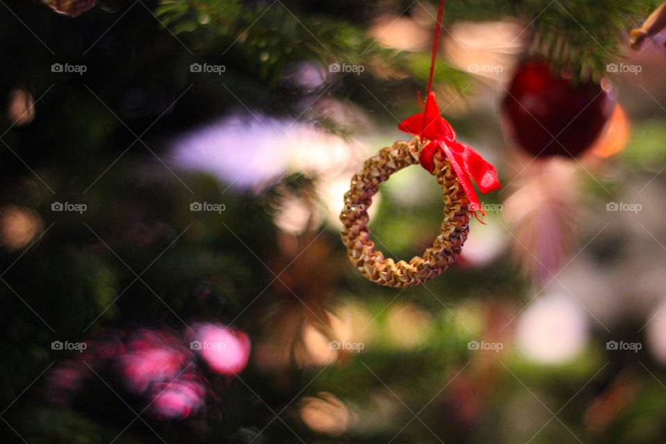 Christmas tree straw ornament