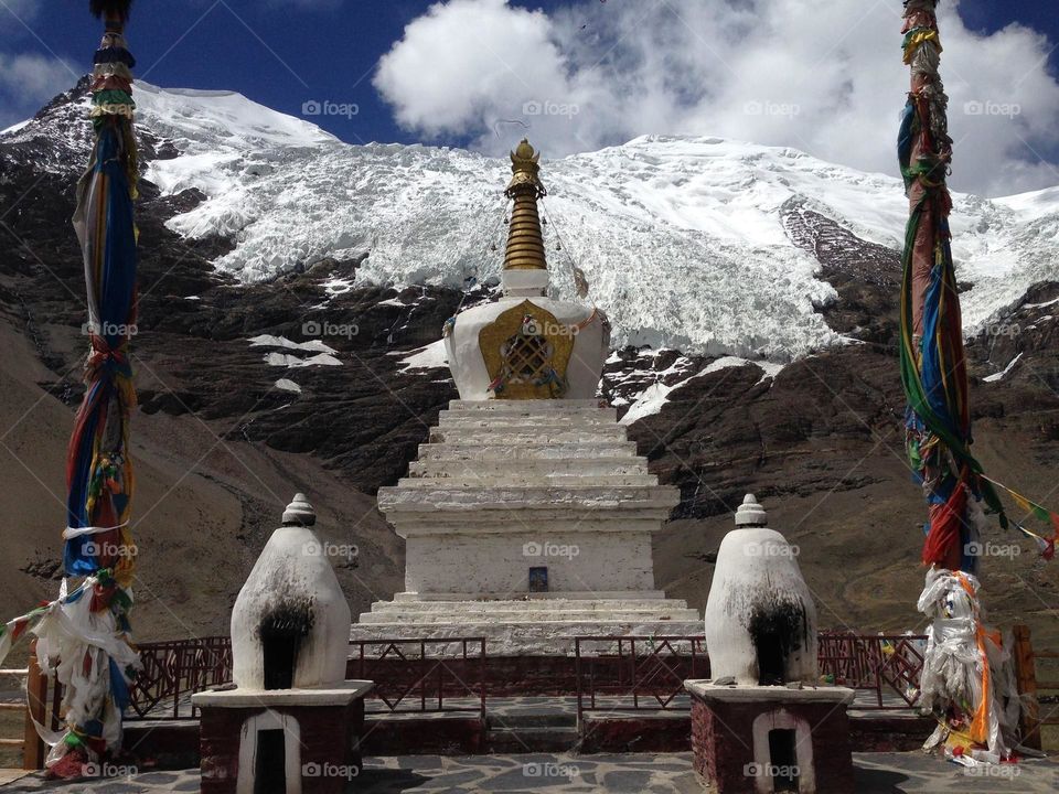 White pagoda in Tibet