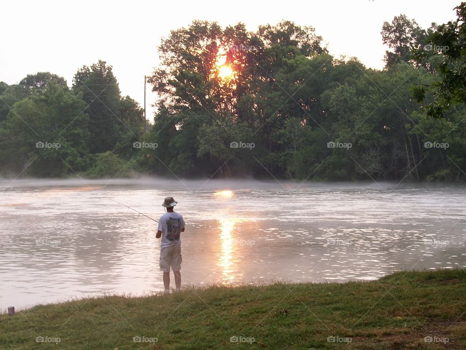 Fishing Red River at Dusk, Arkansas