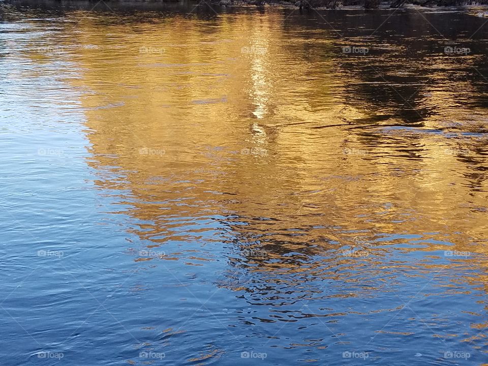 water and light sunset on the river