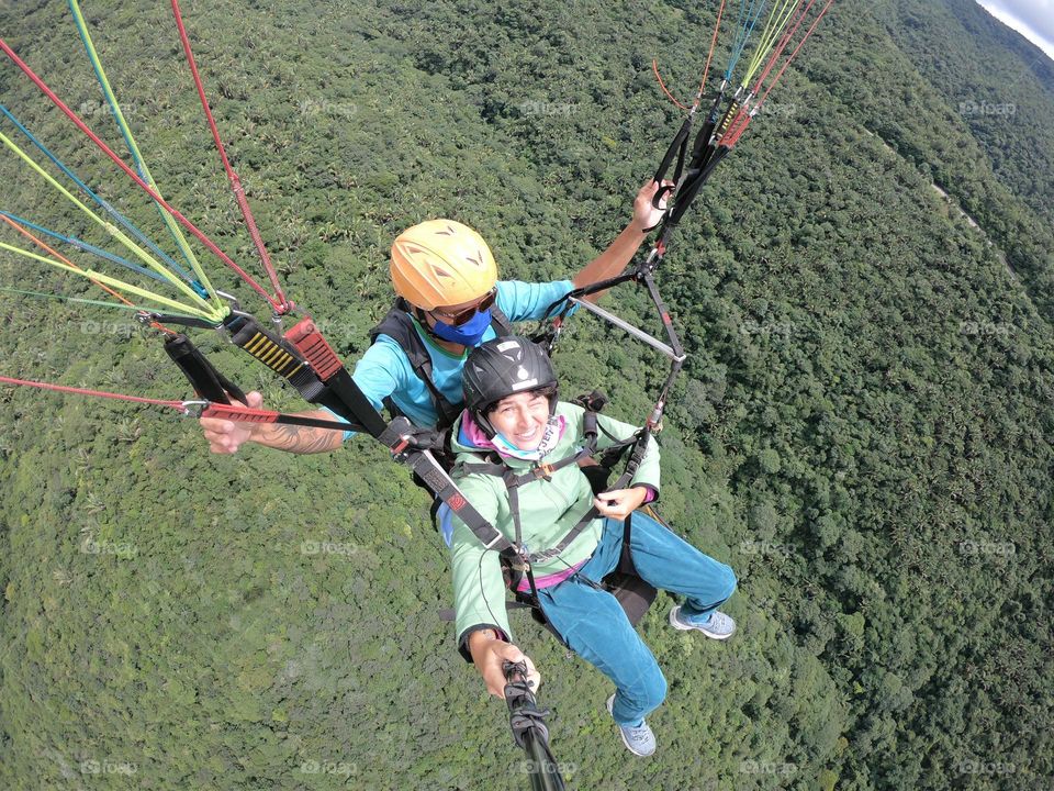Selfie during paragliding 
