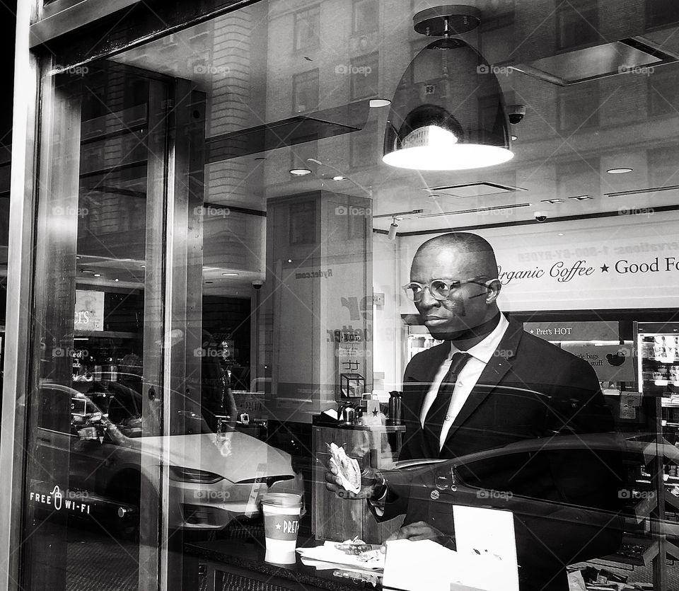 Man eating breakfast 