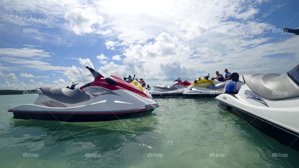 Taking a Break During Jetski Tour in the Caribbean Bahamas