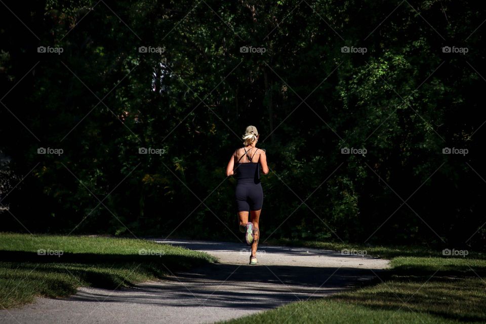 Jogging in the morning