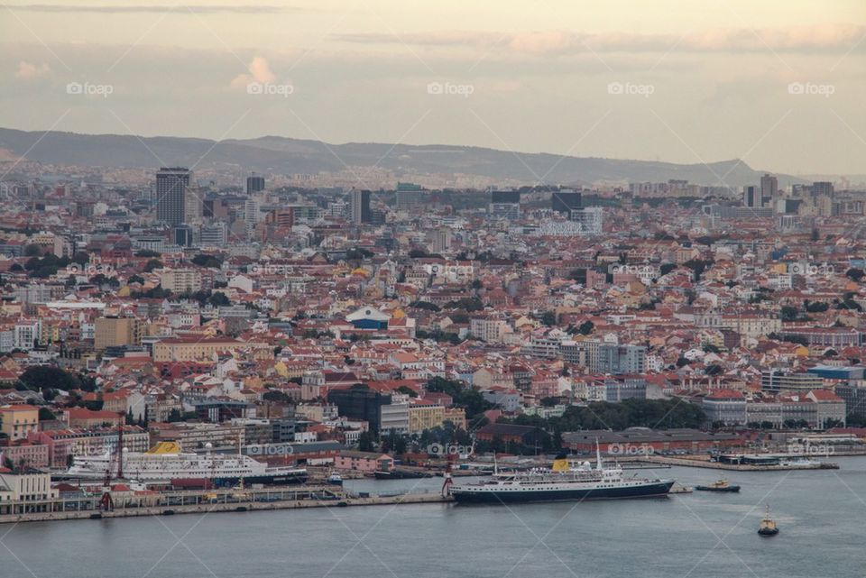 Sunset panorama of Lisbon