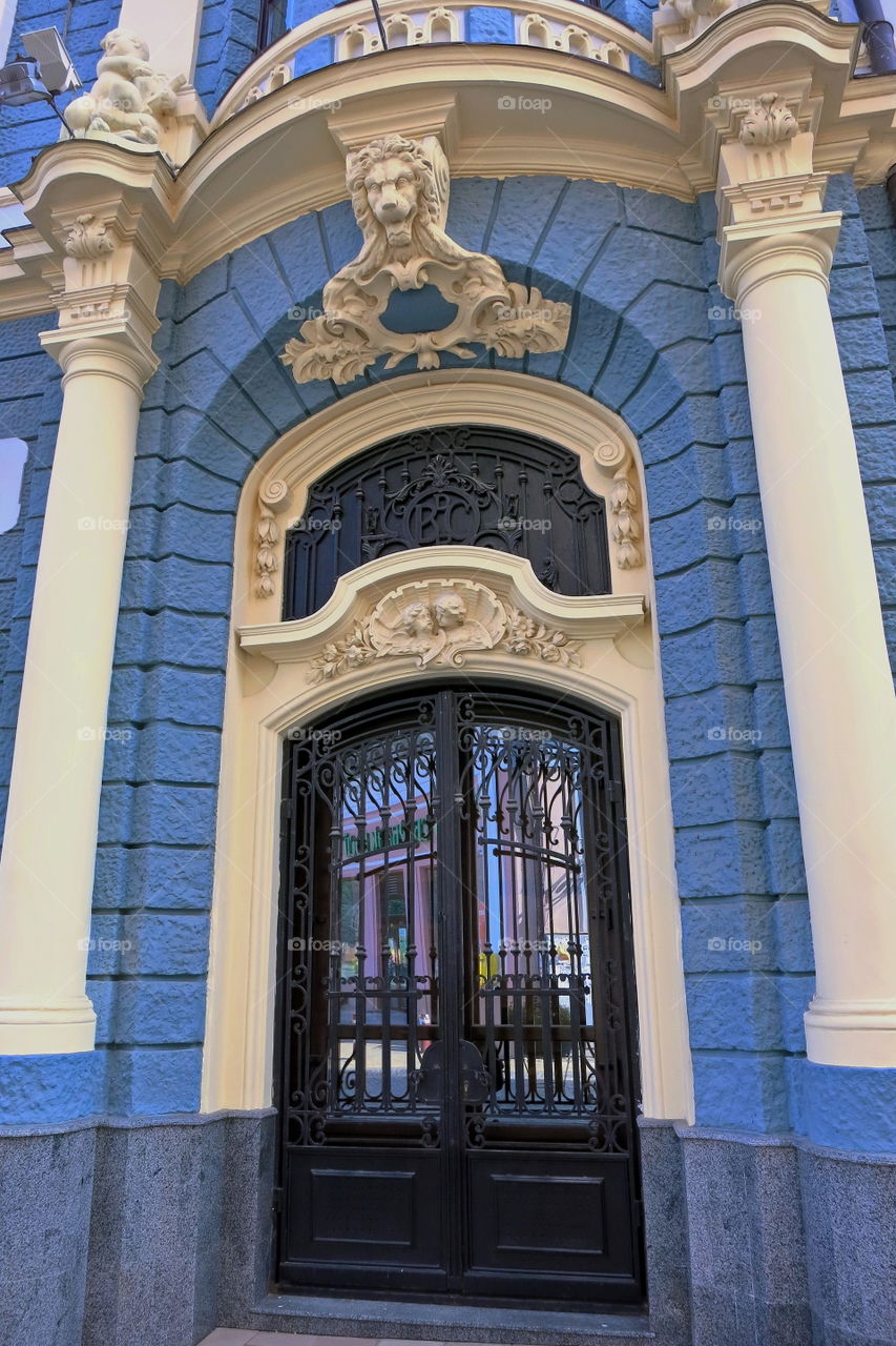 the door on the street of Chernivtsi