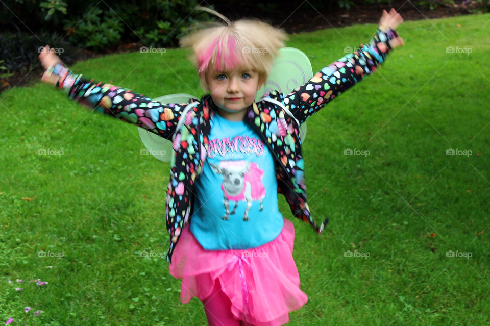 Summertime is for summer camps! My youngest went to her first fairy camp & earned her fairy wings & made a pink fairy tutu to match her pink hair. She was convinced she could fly & kept bouncing to show us her takeoff moves! Caught her in mid bounce!