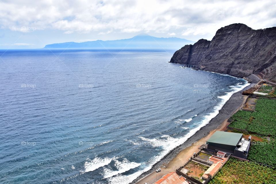 agullo beach view on la gomera canary island in Spain and tenerife canary island view