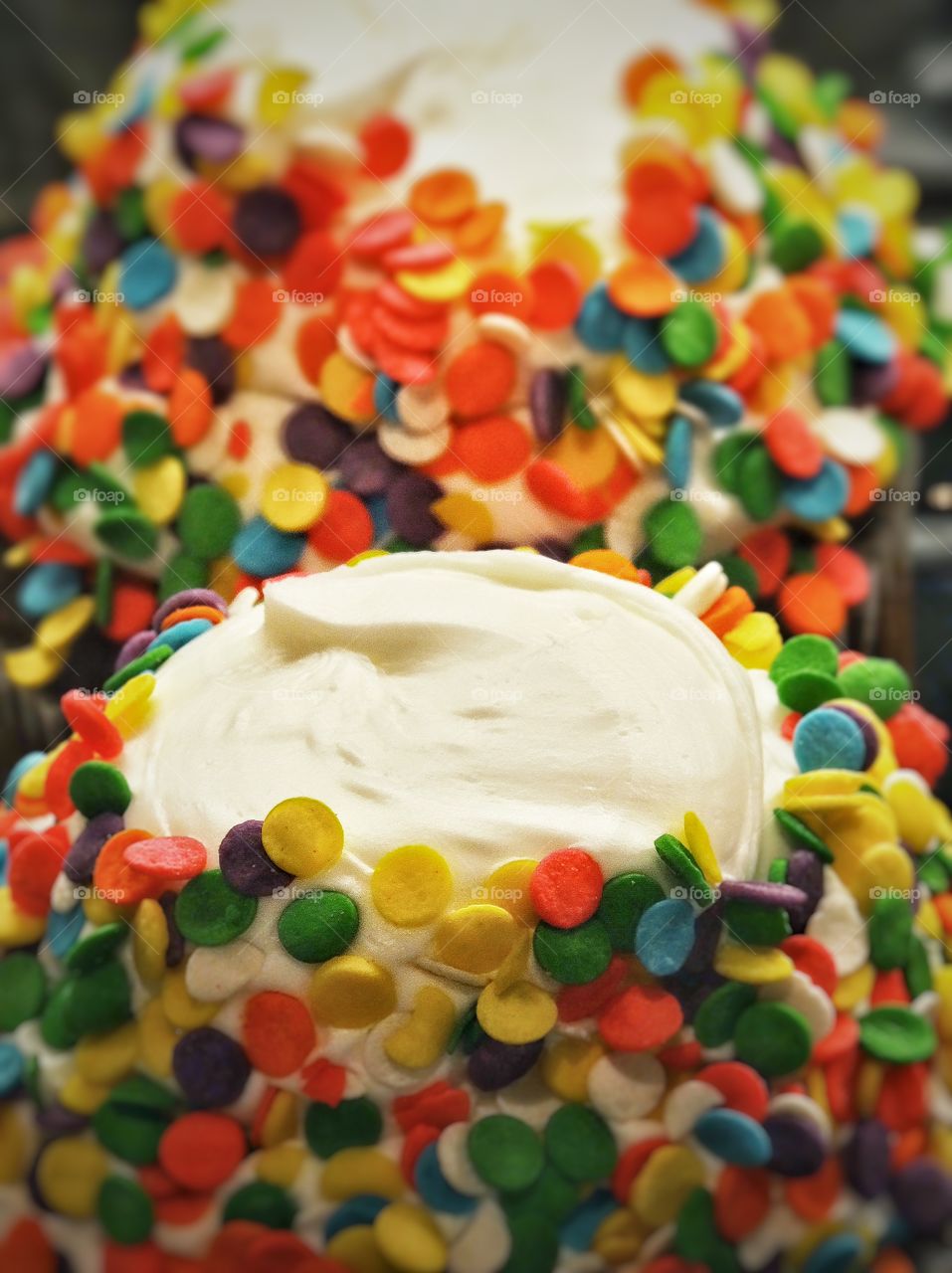 Cupcakes With Sprinkles. Colorful Cupcakes At A Birthday Party
