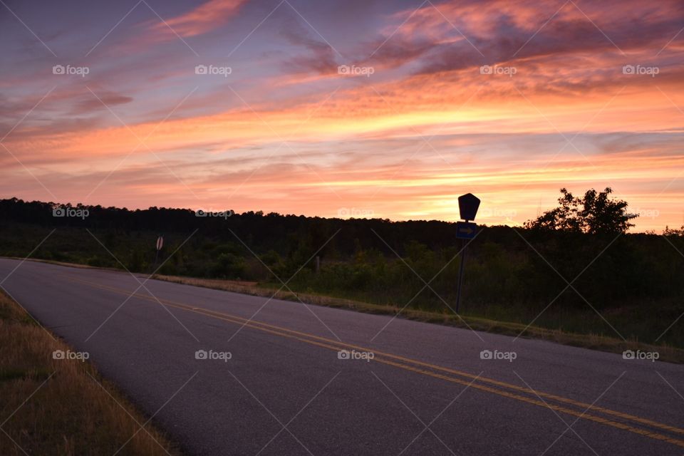 Road with Sunset