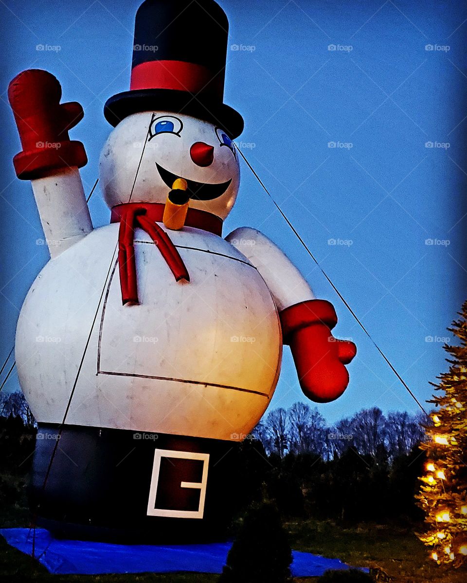 inflatable snowman