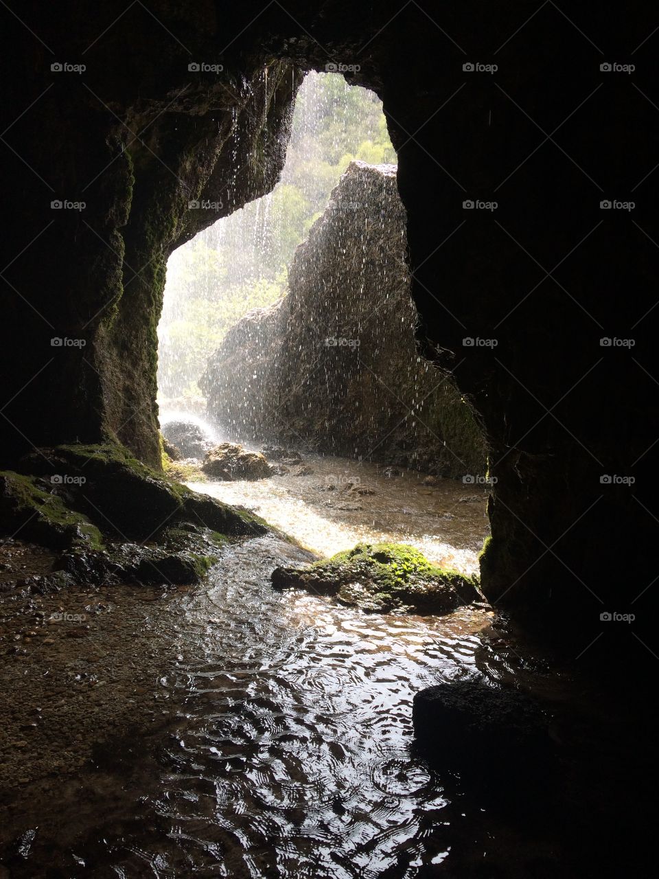 In the cave during the rain