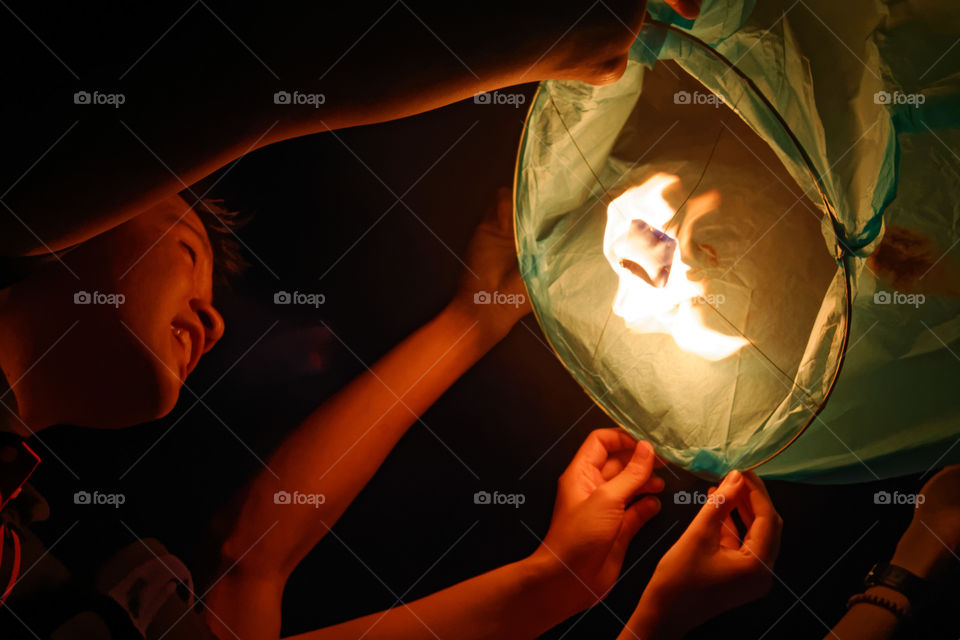 Lantern. Letting go of a lantern
