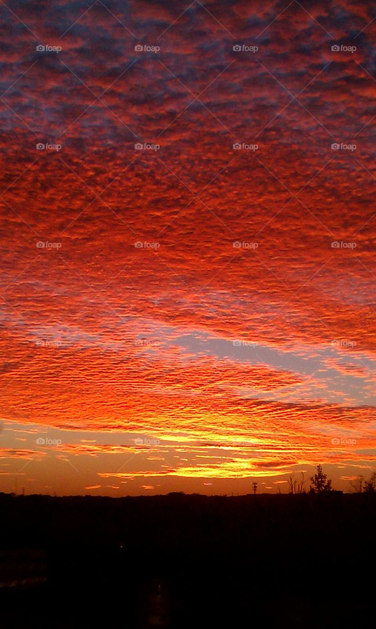 beautiful dramatic pink sunset with clouds