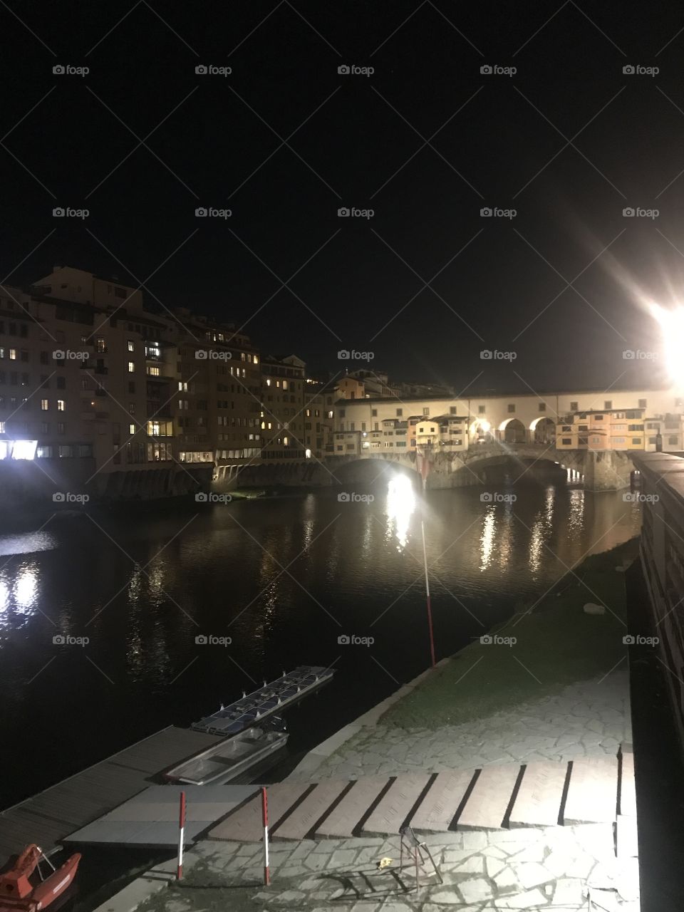 The ponte vecchio at night.