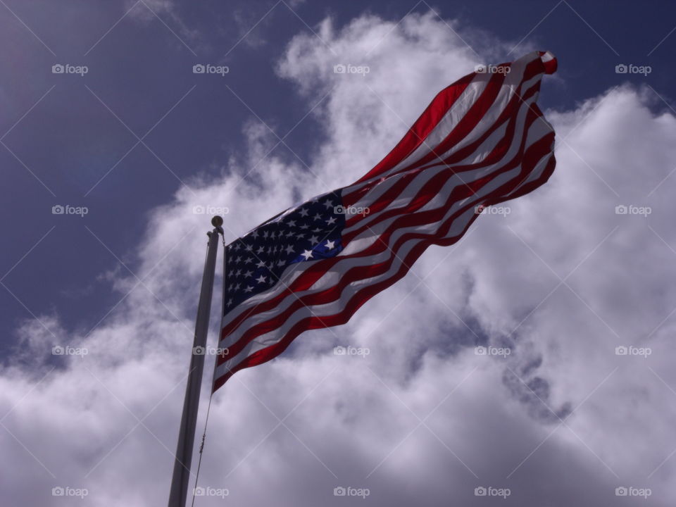Waving flag. Taken at Pearl Harbor