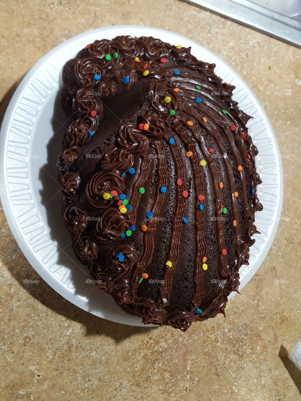 I love to bake but lately I been slacking so yesterday I decided to bake this shell  chocolate cake for my Niece and Nephew.  it is so delicious .