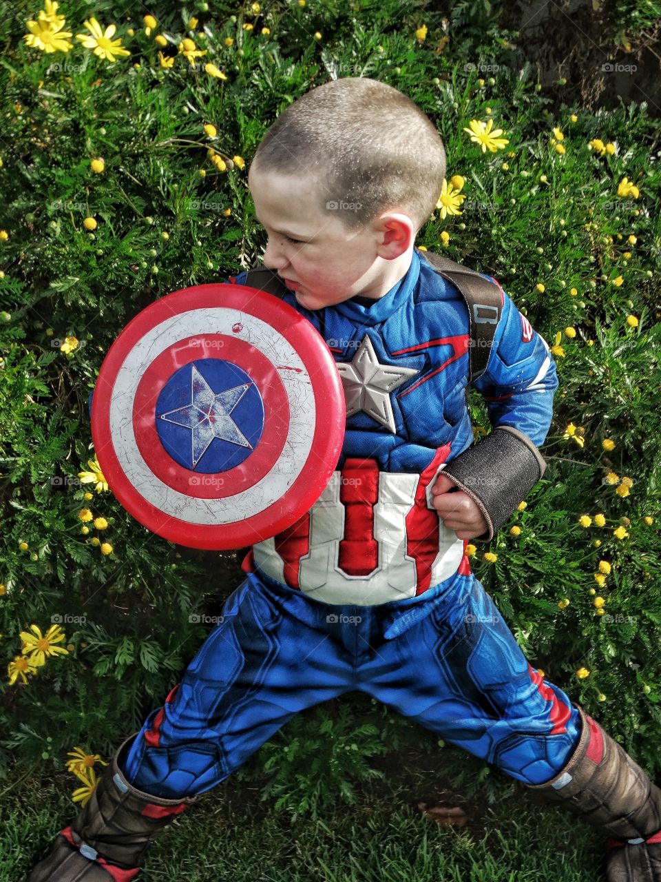 Boy Playing Superhero
