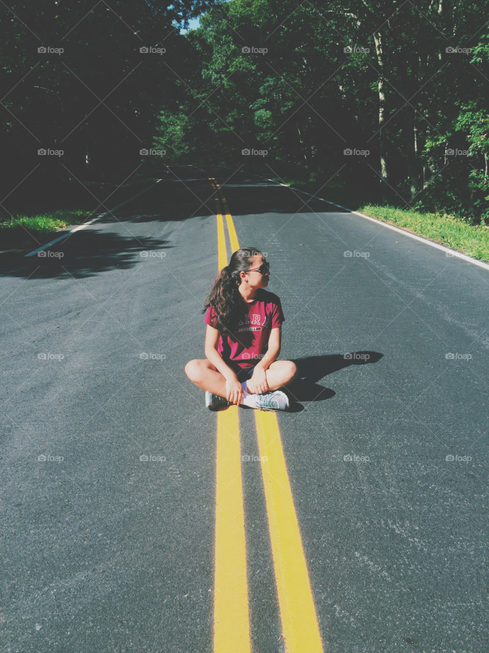 Sitting in the middle of the road