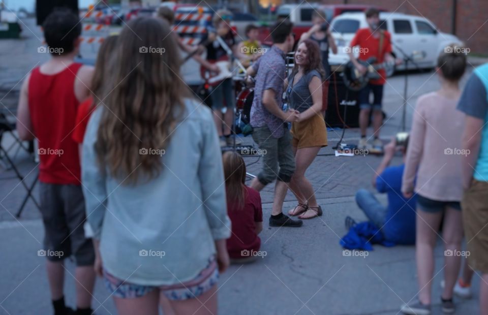 They are playing our song. Dancing with the band