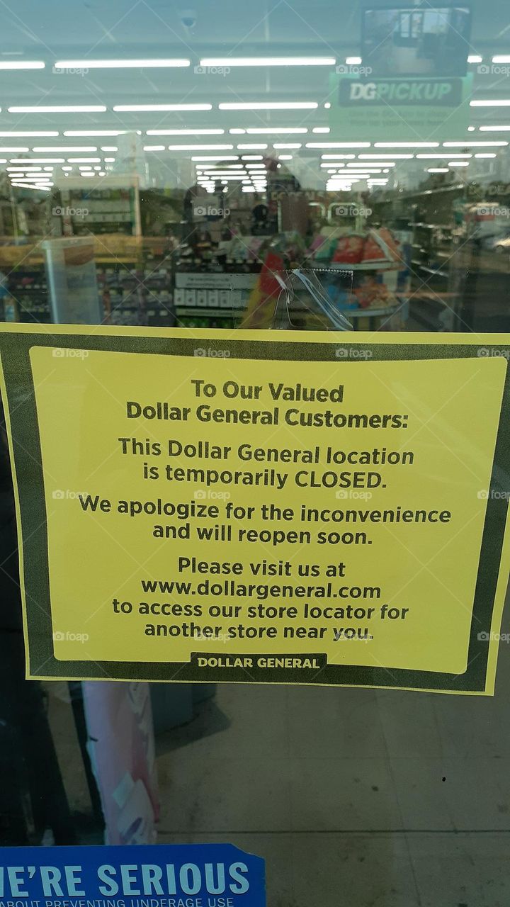 Dollar General Temporarily Closed