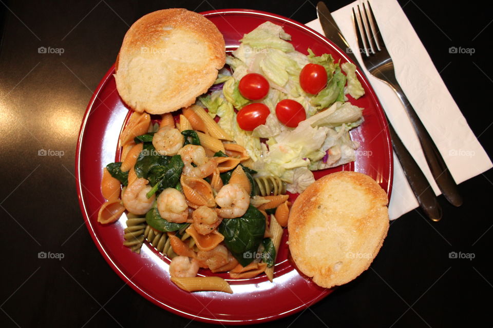 Shrimp, Spinach and Pasta