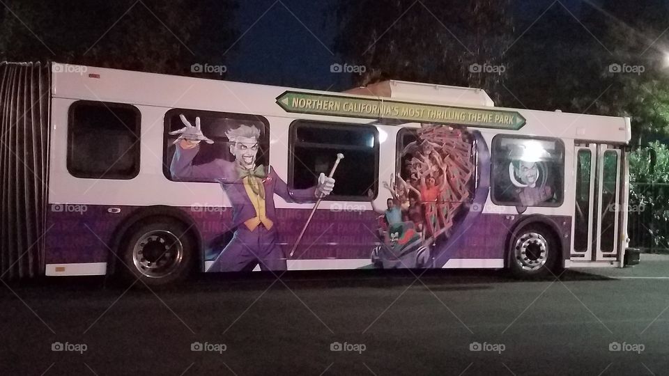 Joker Bus at Six Flags