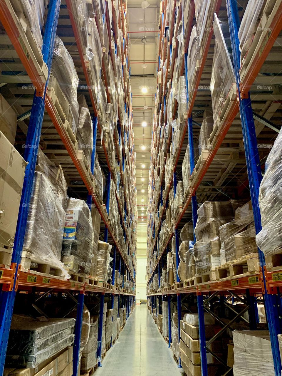 Rack full of stock inside a warehouse 