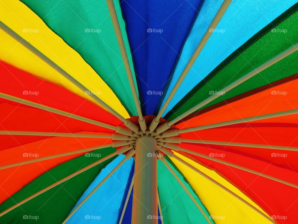 Looking up! Color Spectrum of an umbrella!