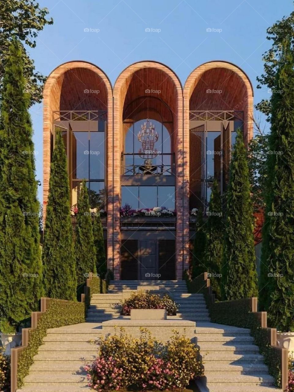 It is impossible to forget the architectural beauty of this building, the thought of the artist who designed this beautiful building with this symmetry and this facade was great. The combination of the building with light and nature has a dreamy view