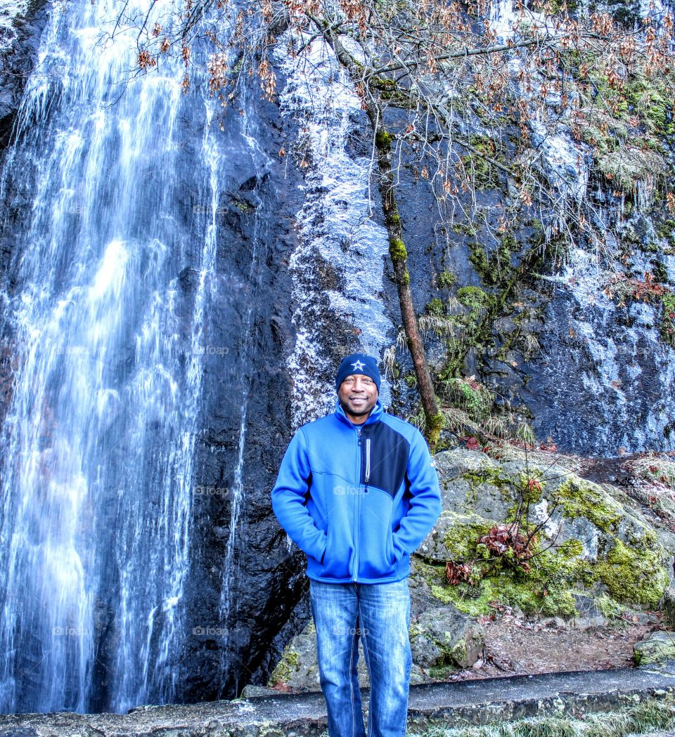 Sierra winter waterfall