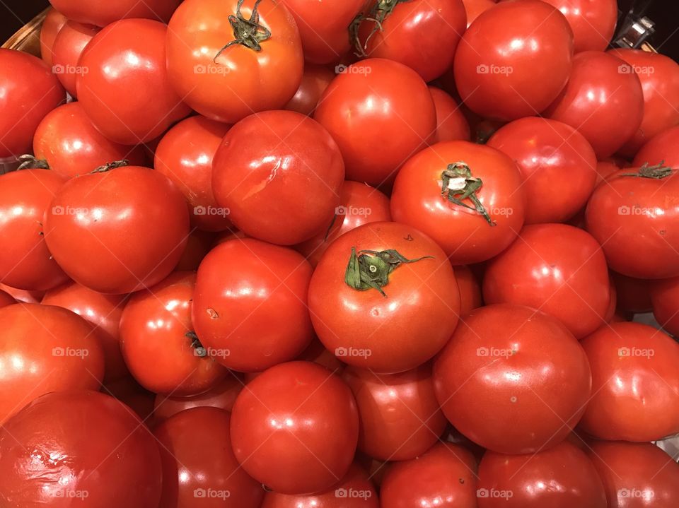 Red tomatoes in supermarket in Thailand 