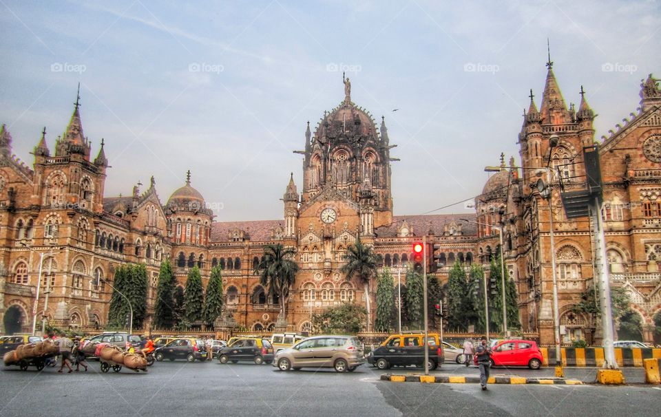 a historic railway station at Mumbai (cst)