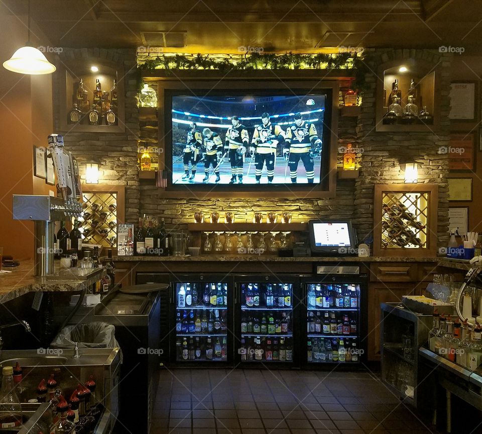 At bar watching the playoffs