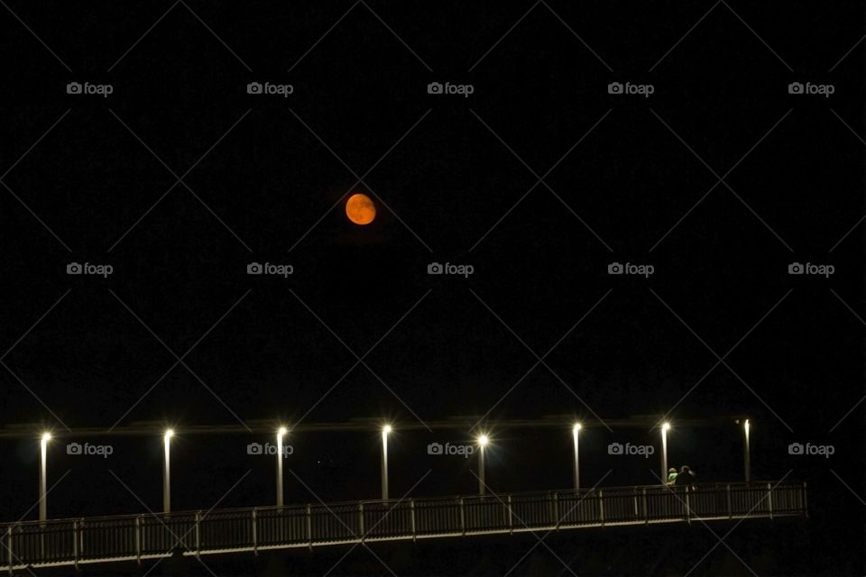 Bright moon over the sea