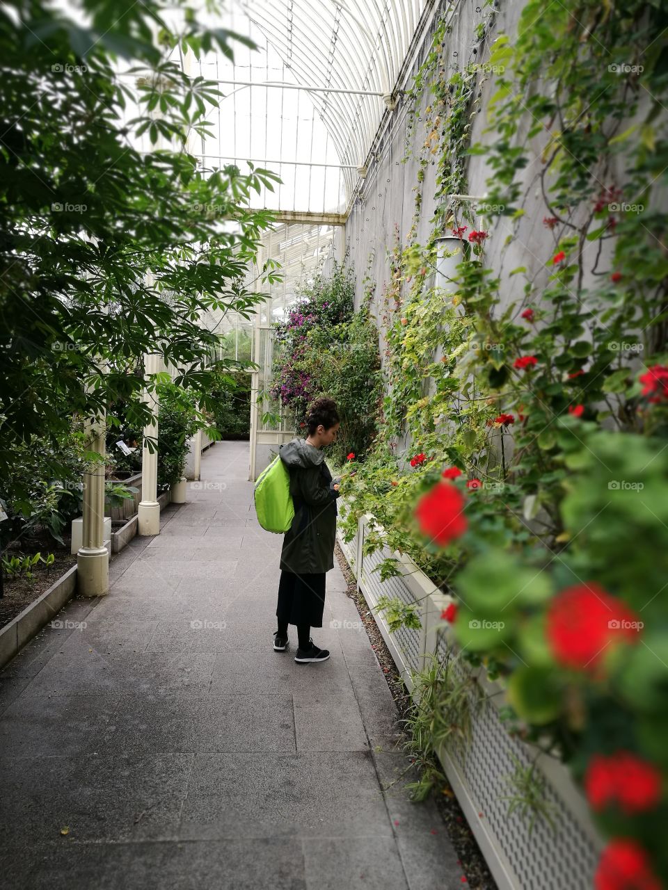 Talking to the plants. 