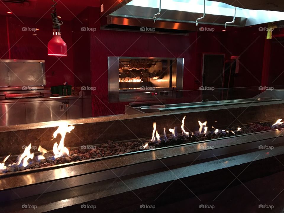 Kitchen and flames