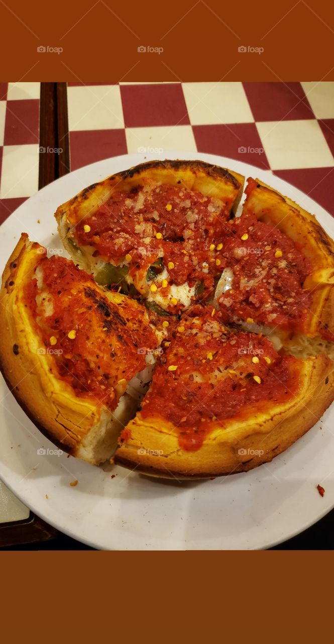 Chicago style pizza in Chicago